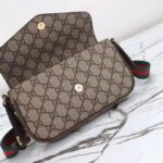 Gucci Unisex Ophidia Mini Bag Beige Ebony GG Supreme Canvas Brown Leather Double G - Image 7