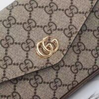 Gucci Unisex Ophidia Mini Bag Beige Ebony GG Supreme Canvas Brown Leather Double G (6)