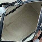 Gucci Unisex Savoy Small Duffle Bag Beige Blue GG Supreme Canvas Blue Leather – Image 9