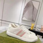 Gucci Unisex Screener Sneaker White GG Supreme Canvas Rubber Sole Lace-Up Low Heel - Image 2