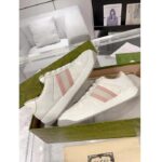 Gucci Unisex Screener Sneaker White GG Supreme Canvas Rubber Sole Lace-Up Low Heel - Image 3
