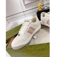 Gucci Unisex Screener Sneaker White GG Supreme Canvas Rubber Sole Lace-Up Low Heel (11)