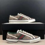 Gucci Unisex Tennis 1977 Sneaker Beige Ebony Original GG Canvas Rubber Sole Flat - Image 4