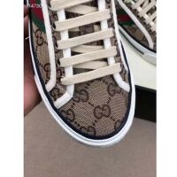 Gucci Unisex Tennis 1977 Sneaker Beige Ebony Original GG Canvas Rubber Sole Flat (9)