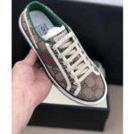 Gucci Unisex Tennis 1977 Sneaker Beige Ebony Original GG Canvas Rubber Sole Flat - Image 7