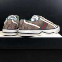 Gucci Unisex Tennis 1977 Sneaker Beige Ebony Original GG Canvas Rubber Sole Flat (9)