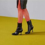 Gucci Women GG Ankle Boot Black Leather Geometric Heel Metal Inserts High-Heel - Image 14