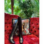 Gucci Women GG Boot Black Leather Geometric Heel Metal Inserts Mid-Heel - immagine 2