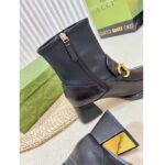 Gucci Women GG Boot Horsebit Black Smooth Leather Stretch Leather Mid 5.3 CM Heel - immagine 8