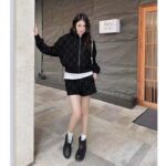 Gucci Women GG Brushed Cotton Hooded Sweatshirt Black Fixed Hood Dropped Shoulder Long Sleeves – Image 12