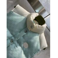 Gucci Women GG Cotton Canvas Padded Gilet Light Blue High Neck Interlocking G Sleeveless (12)