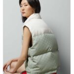 Gucci Women GG Cotton Canvas Padded Gilet Light Blue High Neck Interlocking G Sleeveless - Image 15