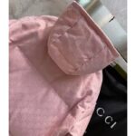 Gucci Women GG Cotton Canvas Puffer Jacket Light Pink GG Lined Interlocking G Two Front Pockets – Image 6
