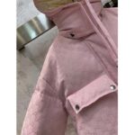 Gucci Women GG Cotton Canvas Puffer Jacket Light Pink GG Lined Interlocking G Two Front Pockets – Image 4