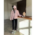 Gucci Women GG Cotton Canvas Puffer Jacket Light Pink GG Lined Interlocking G Two Front Pockets – Image 15