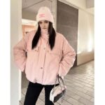 Gucci Women GG Cotton Canvas Puffer Jacket Light Pink GG Lined Interlocking G Two Front Pockets – Image 12
