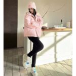 Gucci Women GG Cotton Canvas Puffer Jacket Light Pink GG Lined Interlocking G Two Front Pockets – Image 14