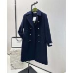 Gucci Men GG Felt Wool Coat Dark Navy Metal Buttons Gucci Cities Label Fully Lined - Imagen 2