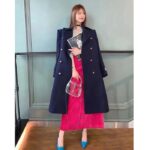 Gucci Women GG Felt Wool Coat Dark Navy Metal Buttons Gucci Cities Label Fully Lined - Image 12