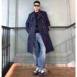 Gucci Men GG Felt Wool Coat Dark Navy Metal Buttons Gucci Cities Label Fully Lined - Imagen 16