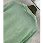 Gucci Men GG Fine Cashmere Cardigan Interlocking G Light Green Crewneck Long Sleeves - Image 5