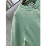 Gucci Men GG Fine Cashmere Cardigan Interlocking G Light Green Crewneck Long Sleeves - Image 7