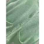 Gucci Men GG Fine Cashmere Cardigan Interlocking G Light Green Crewneck Long Sleeves - Image 8