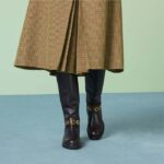 Gucci Women GG Gucci Boot Black Leather Script Rubber Sole Side Zip Closure Flat - Image 11