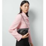 Gucci Women GG Gucci Horsebit 1955 Mini Shoulder Bag Black Leather Flap Closure - Imagen 11