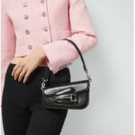 Gucci Women GG Gucci Horsebit 1955 Mini Shoulder Bag Black Leather Flap Closure - Imagen 12