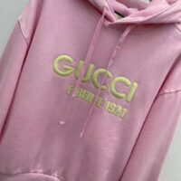 Gucci Women GG Hooded Sweatshirt Embroidery Firenze 1921 Drawstring Closure Dropped Shoulder Long Sleeves (13)