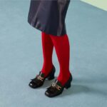 Gucci Women GG Interlocking G Mid-Heel Pump Black Leather Enameled Interlocking G Chain – Image 11