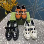 Gucci Women GG Loafer Horsebit Black Leather Rubber Lug Sole Low-Heel Ankle Buckle - Imagen 12