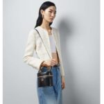 Gucci Women GG Mini Bamboo Shoulder Bag Black Leather Bamboo Handle Double G - Image 11