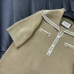 Gucci Women GG Wool Polo Shirt Horsebit Camel Wool Sailor Collar Two Front Pockets Short Sleeves – Bild 7