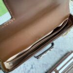 Gucci Women Horsebit 1955 Shoulder Bag Beige Ebony GG Supreme Canvas Brown Leather - Image 10