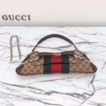Gucci Women Horsebit Chain Medium Shoulder Bag Beige Ebony Original GG Canvas - Image 4