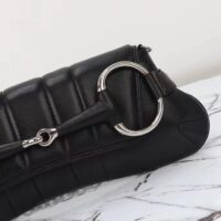 Gucci Women Horsebit Chain Medium Shoulder Bag Black Quilted Leather Maxi Horsebit (5)