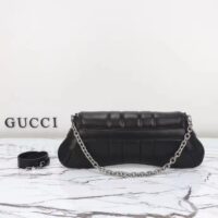 Gucci Women Horsebit Chain Medium Shoulder Bag Black Quilted Leather Maxi Horsebit (5)