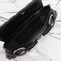 Gucci Women Horsebit Chain Medium Shoulder Bag Black Quilted Leather Maxi Horsebit (5)