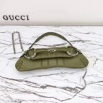 Gucci Women Horsebit Chain Medium Shoulder Bag Green Quilted Leather Maxi Horsebit - Image 4
