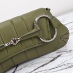 Gucci Women Horsebit Chain Medium Shoulder Bag Green Quilted Leather Maxi Horsebit - Image 9