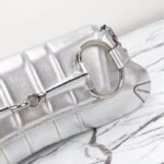 Gucci Women Horsebit Chain Medium Shoulder Bag Silver Metallic Quilted Leather Maxi Horsebit - Image 9