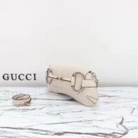 Gucci Women Horsebit Chain Medium Shoulder Bag White Quilted Leather Maxi Horsebit (1)
