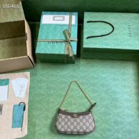 Gucci Women Ophidia Mini Bag Beige Ebony GG Supreme Canvas Double G Top Zip Closure (10)