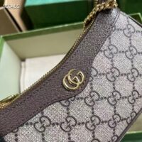 Gucci Women Ophidia Mini Bag Beige Ebony GG Supreme Canvas Double G Top Zip Closure (10)