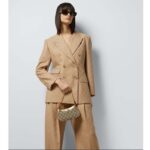 Gucci Women Ophidia Mini Bag Beige Ebony GG Supreme Canvas Metallic Gold Leather Double G - Image 11