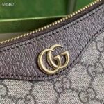 Gucci Women Ophidia Small Handbag Beige Ebony GG Supreme Canvas Double G Zip Closure - Imagen 10