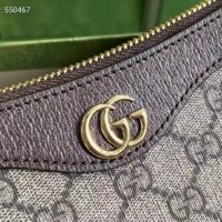 Gucci Women Ophidia Small Handbag Beige Ebony GG Supreme Canvas Double G Zip Closure (8)