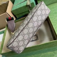 Gucci Women Ophidia Small Handbag Beige Ebony GG Supreme Canvas Double G Zip Closure (8)